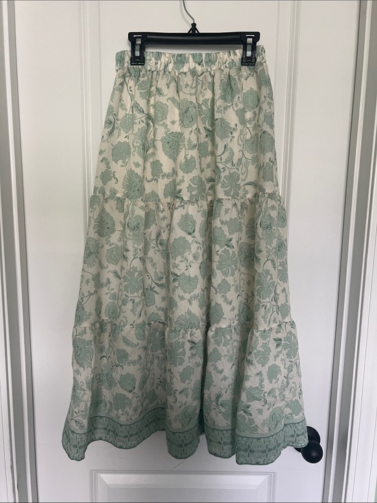 Blu Pepper Dresses & Skirts - Blu Pepper Sage Green Floral Tiered Maxi Skirt